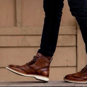 Thomas & Vine Men’s Enzzo Wingtip Leather Lace-up Boot Size 12